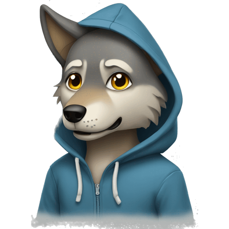 Wolf in a hoodie  emoji