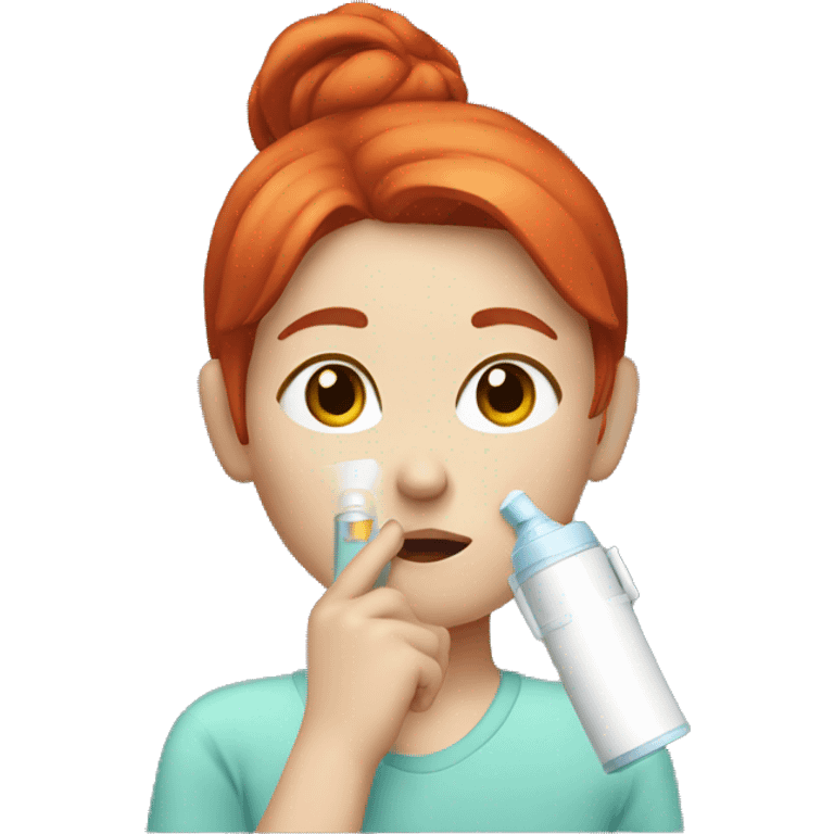 Red haired girl with Inhaler  emoji