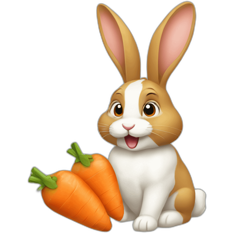 Lapin qui mange une carotte emoji