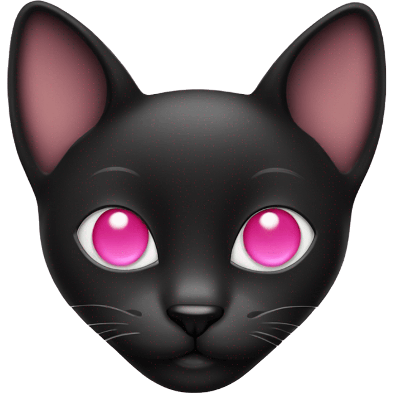 Black cat with pink heart eyes emoji emoji