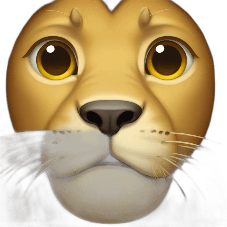 crying lion emoji