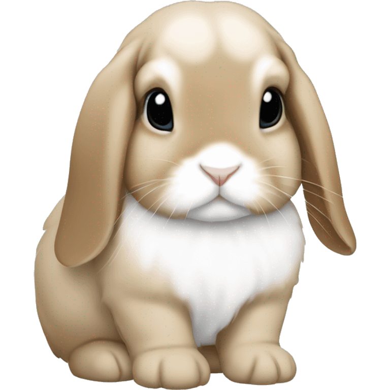 Tan and white baby holland lop emoji