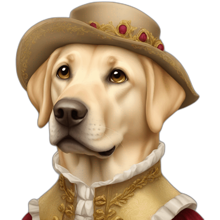 male blonde labrador in renaissance outfit emoji