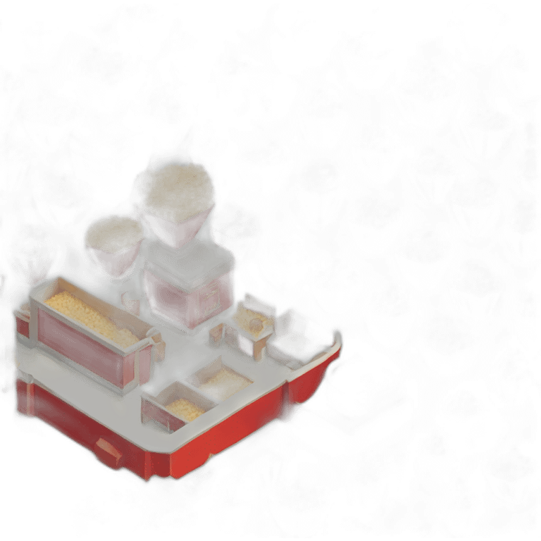 Red Popcorn cinema house isometric emoji