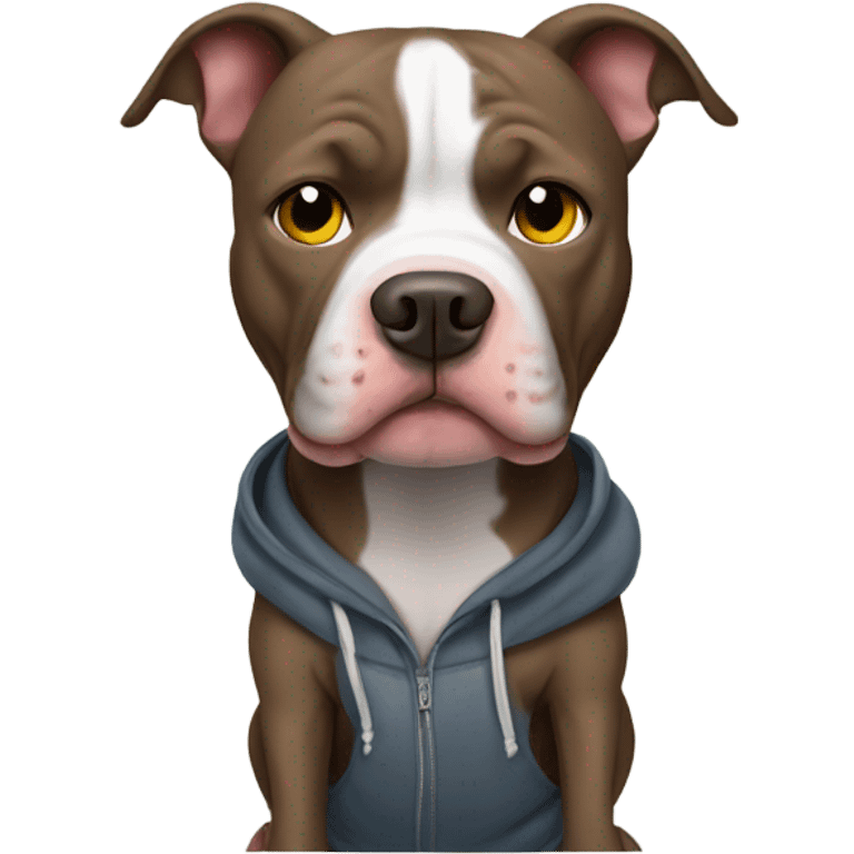 Pitbull with hoodie emoji