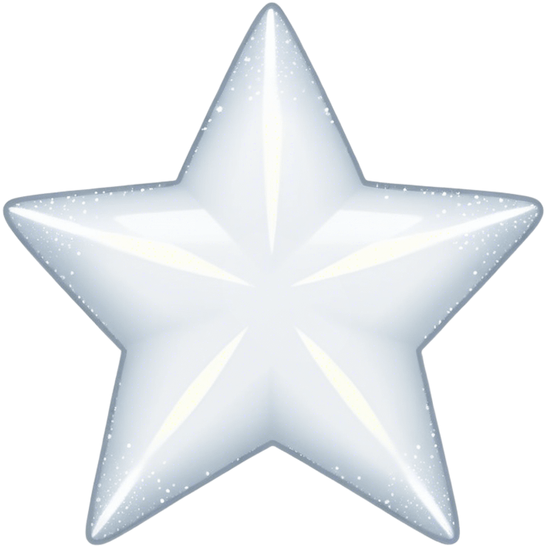 a shining pure white star with white sparkles around emoji