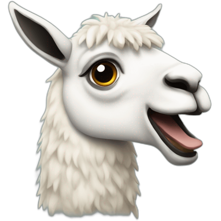 llama spiting emoji