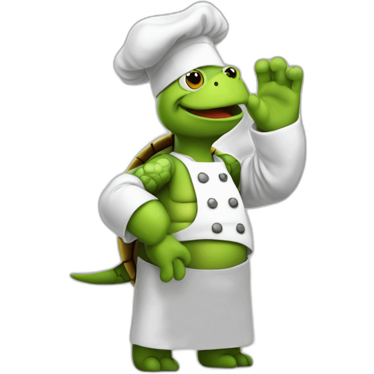 Saluting-turtle-in-chef's-hat emoji