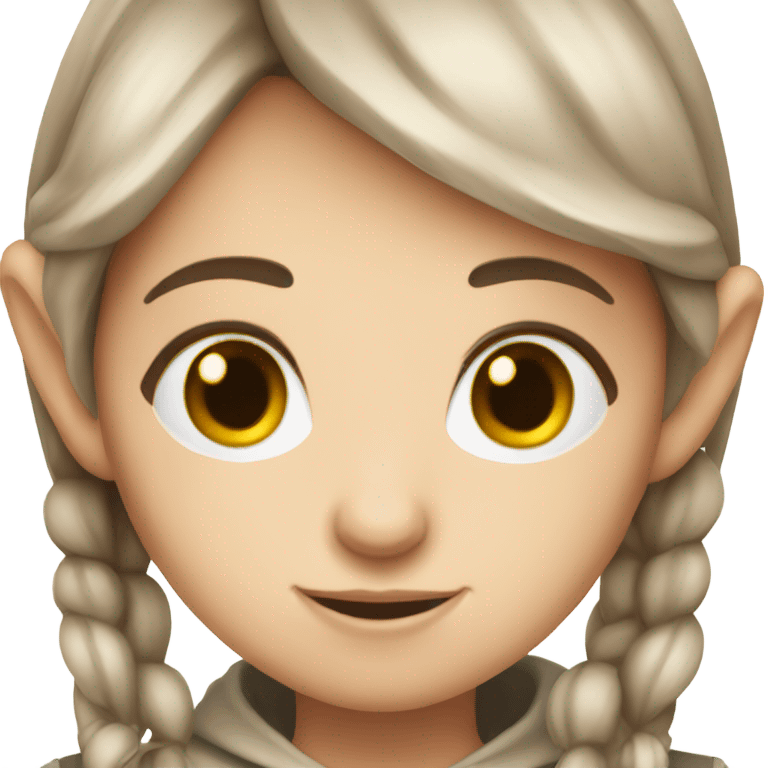 Brown hair pale elf girl emoji