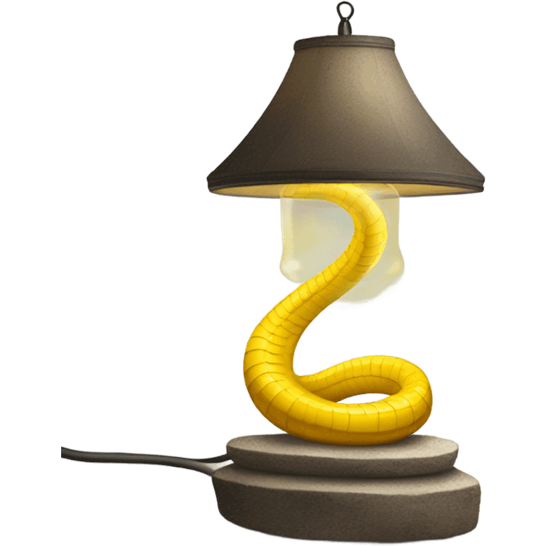 cobra yellow light in lamp glass support stone emoji