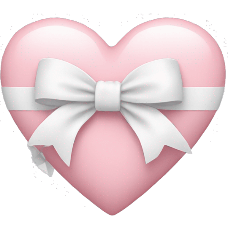 Pastel pink heart with white bow emoji