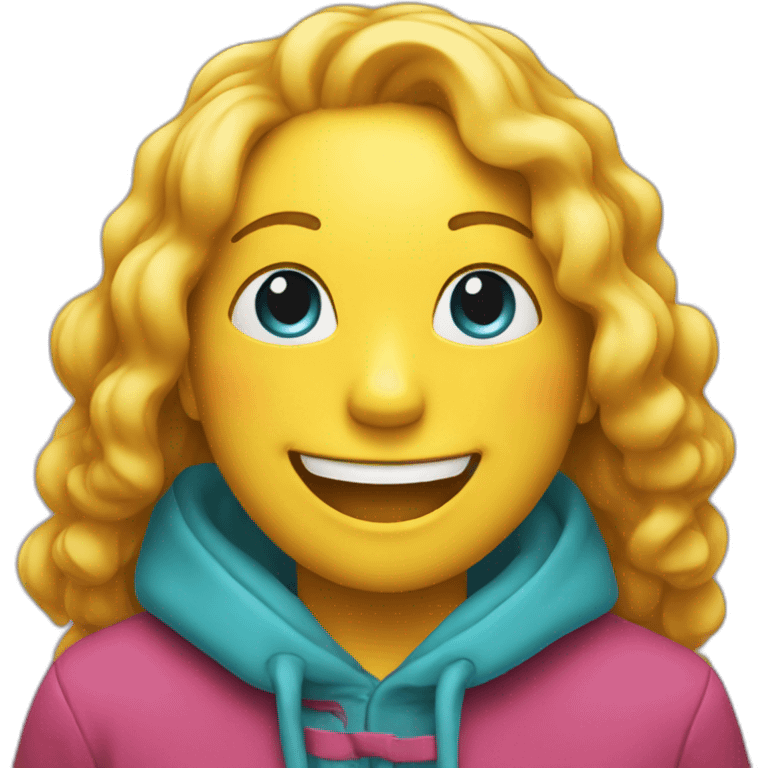 An emoji representing the feeling of joy using a combination of vibrant colors and a smiling face. emoji