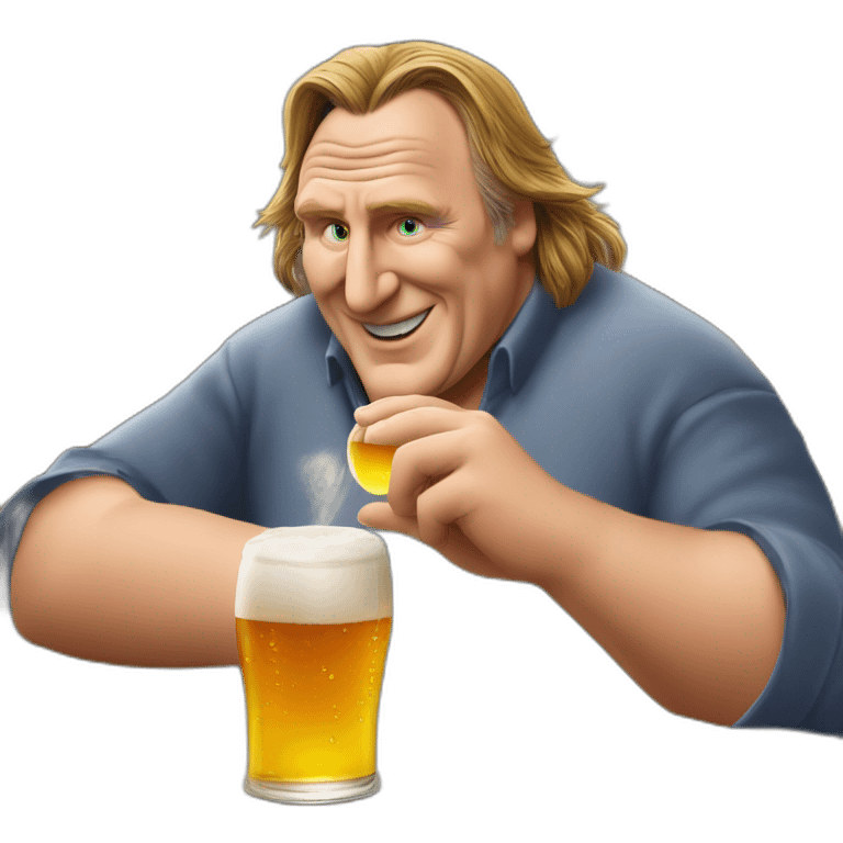 Gérard Depardieu qui boit une biere emoji