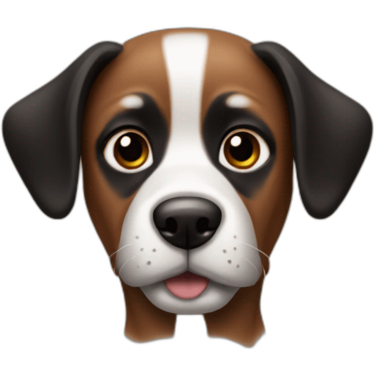 Dog with a black face and ears and brown color emoji