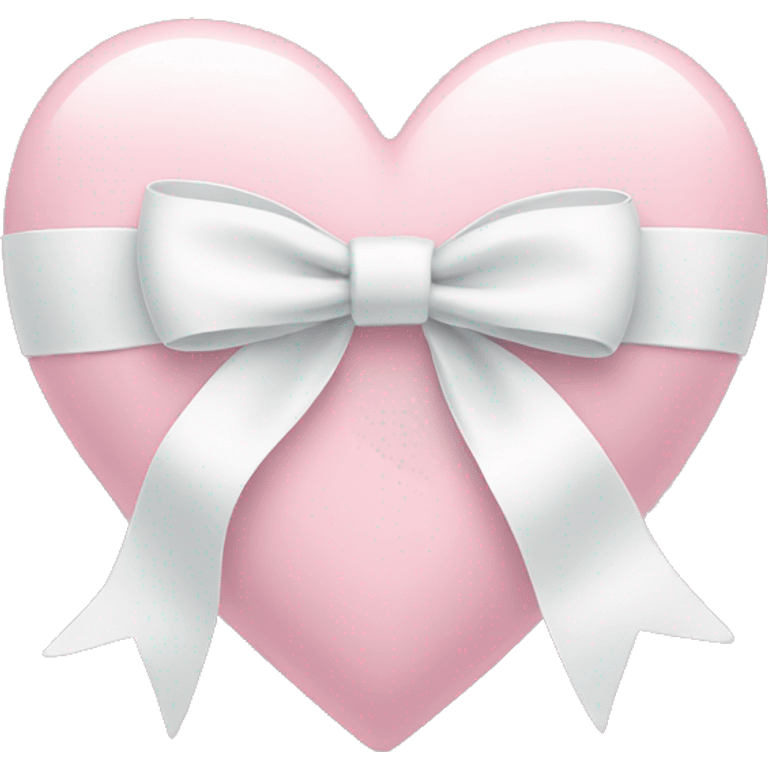 Pastel pink heart with white bow emoji