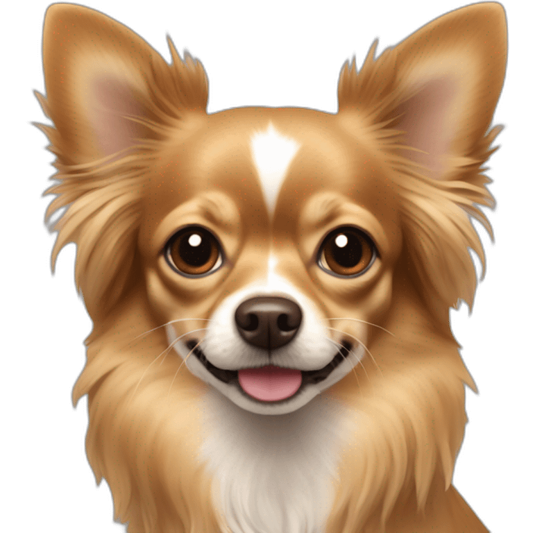 One long haired brown mulittone Chihuahua emoji