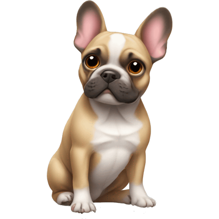 French Bulldog with Hearts emoji