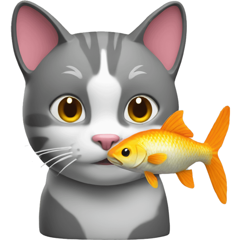 cat and fish 3D emoji