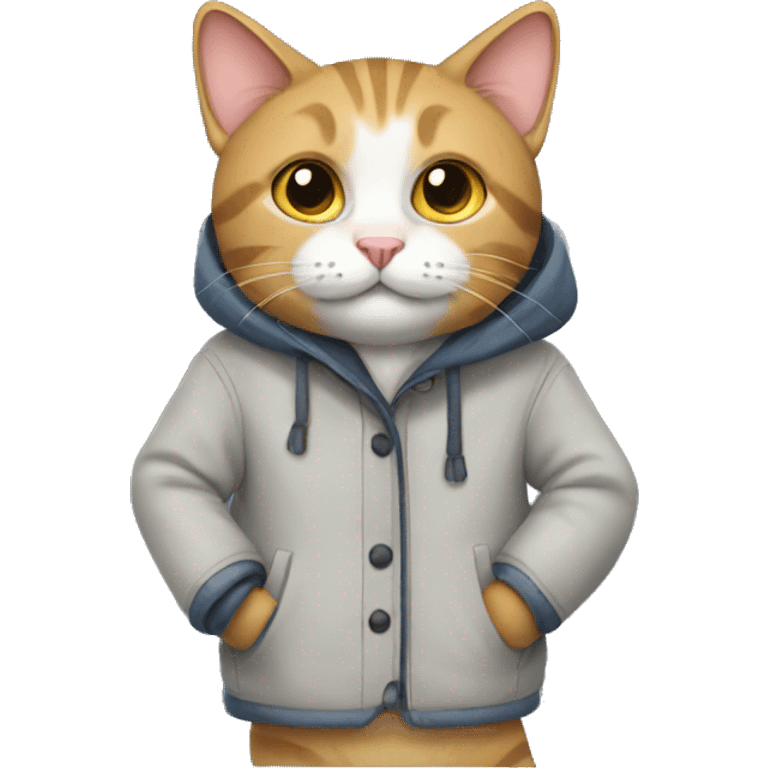 Cat wearing a coat emoji