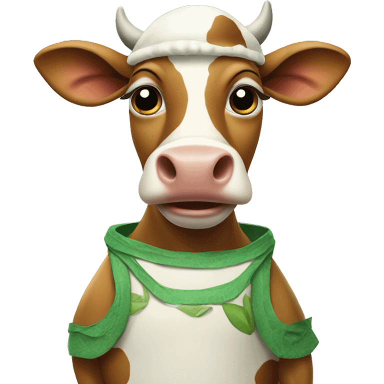 A cow in a turtule costume emoji