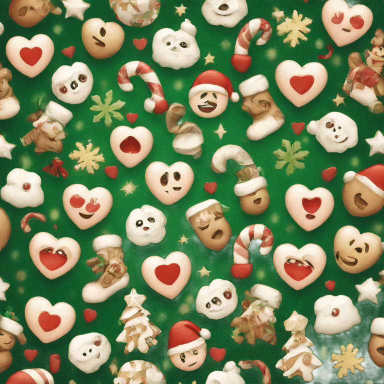 Christmas theme heart emoji