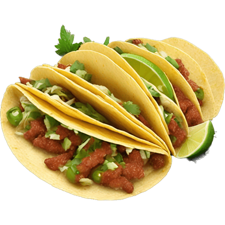 5 tacos de longaniza solos con limón en un plato elegante  emoji