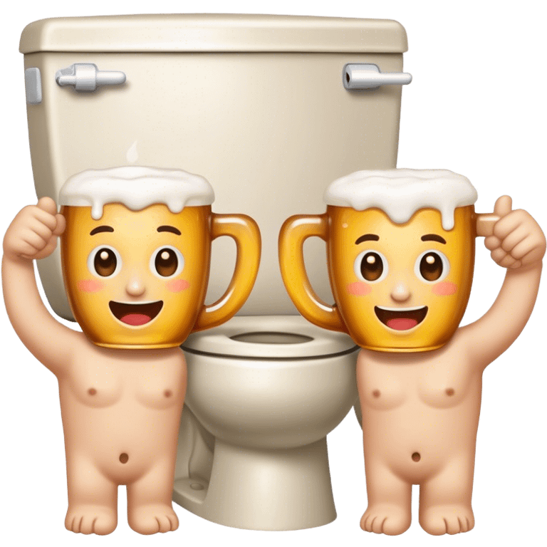 2 toilets cheers-ing like beer mugs emoji