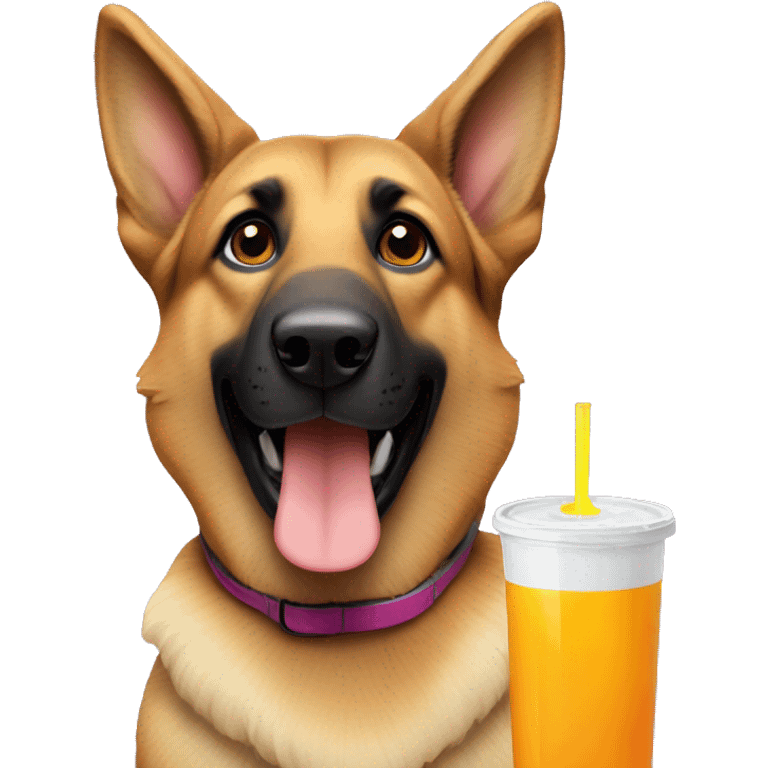 german shepherd with juice box emoji