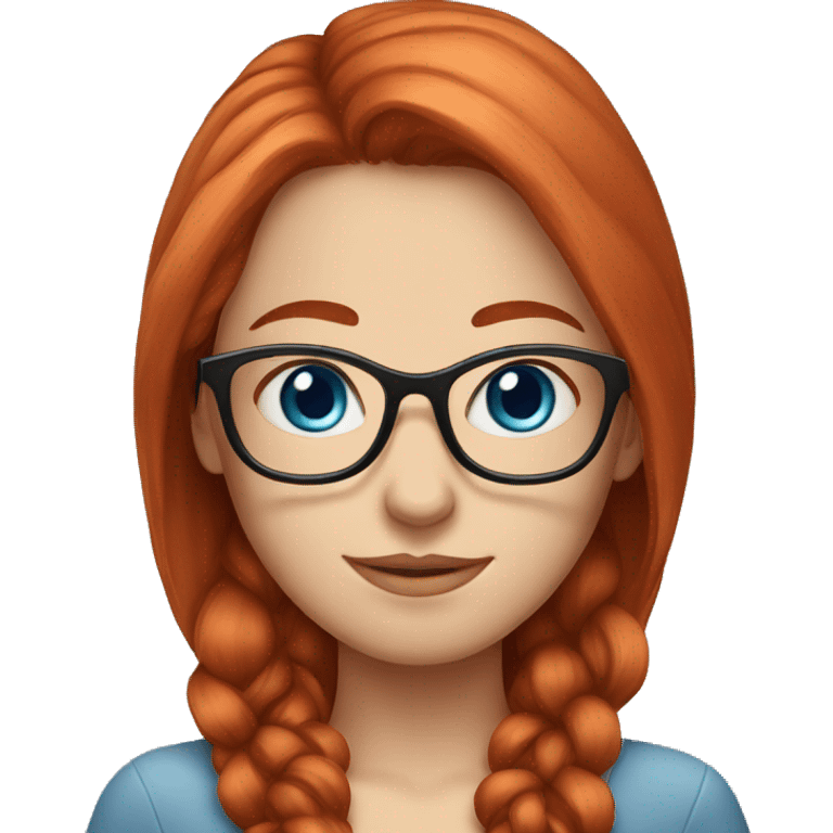 long Red-hair-girl blue-eyes with glasses emoji