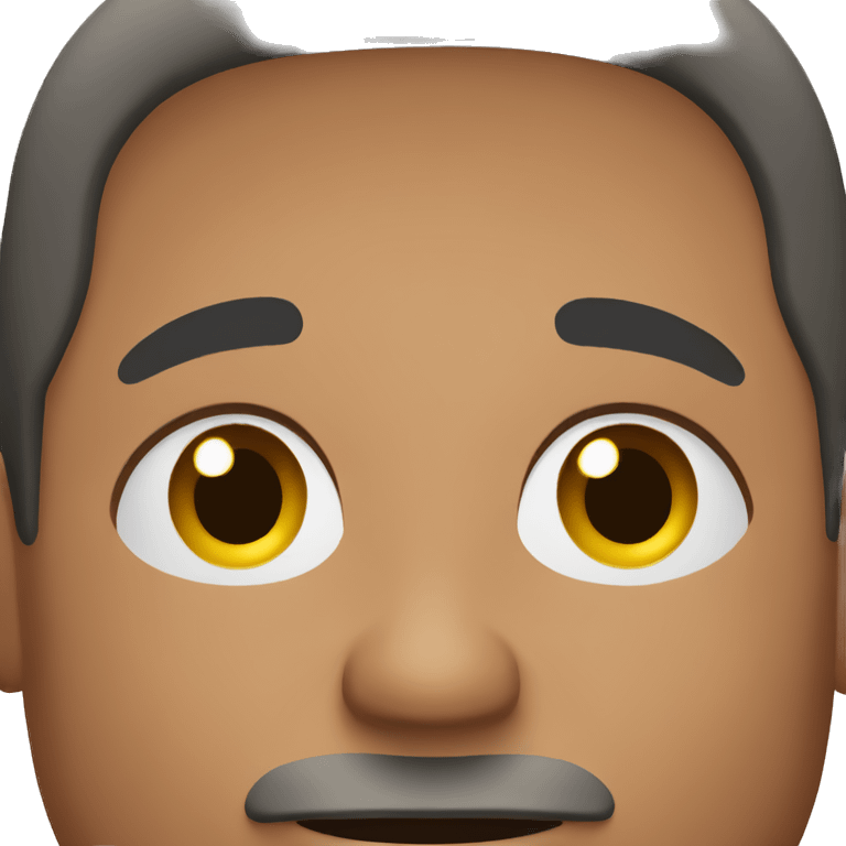 round face man with low hair and brown skin emoji