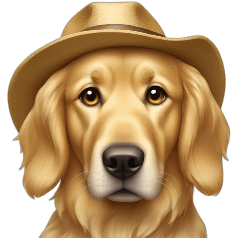 golden retriver de chapeu emoji