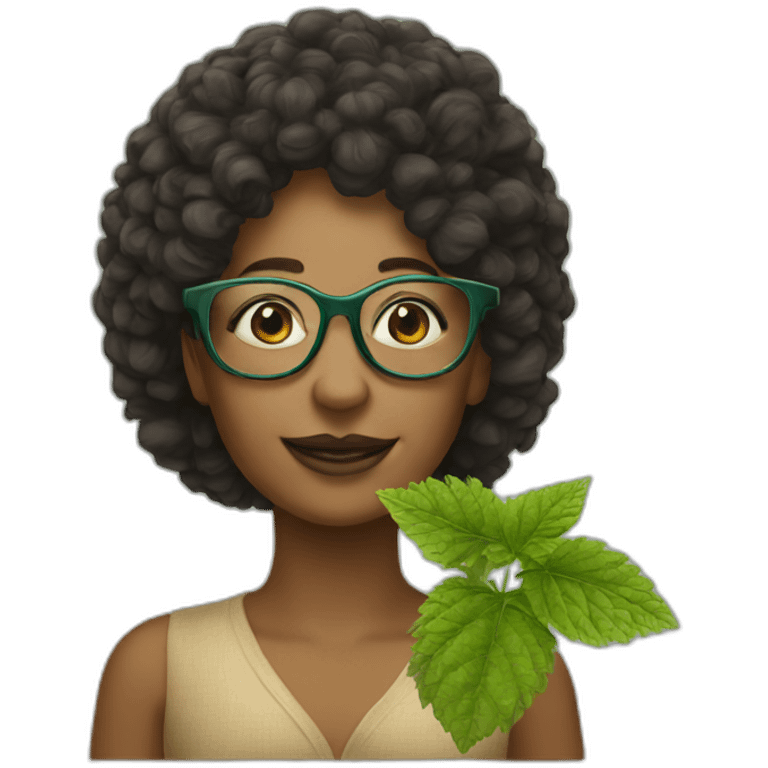 nettle queen wearing glasses emoji