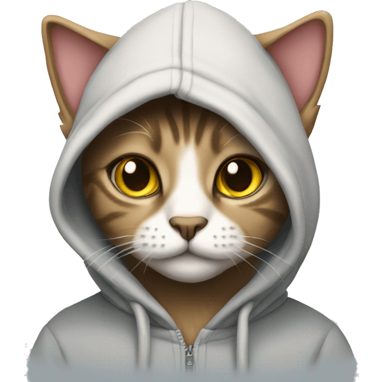 Cat wearing hoodie emoji