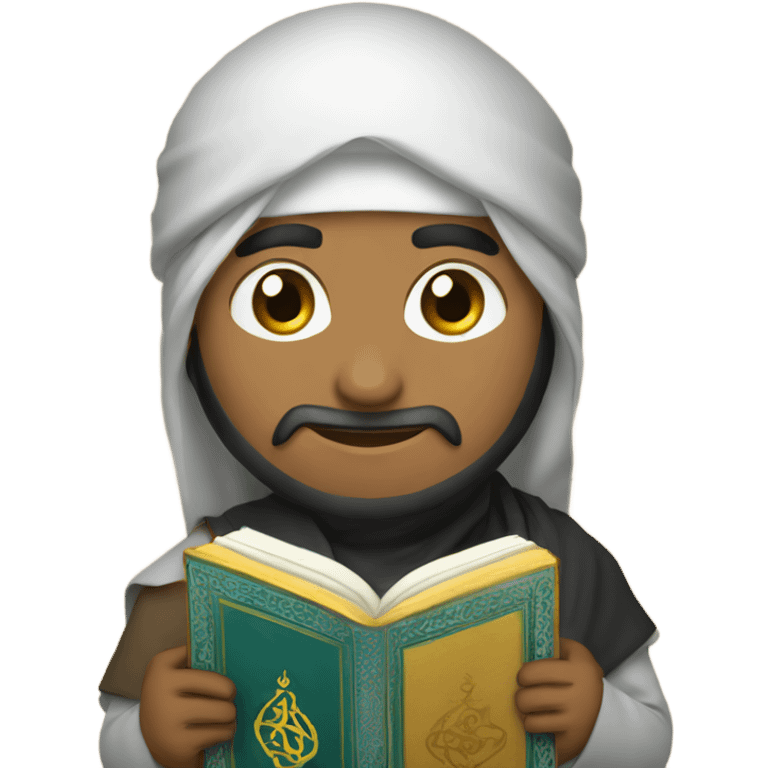 Muslim with Quran and religious sign  emoji