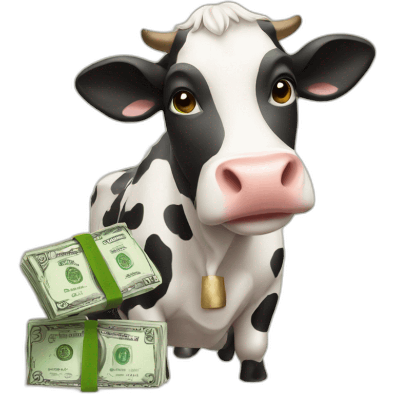 Cow with money emoji