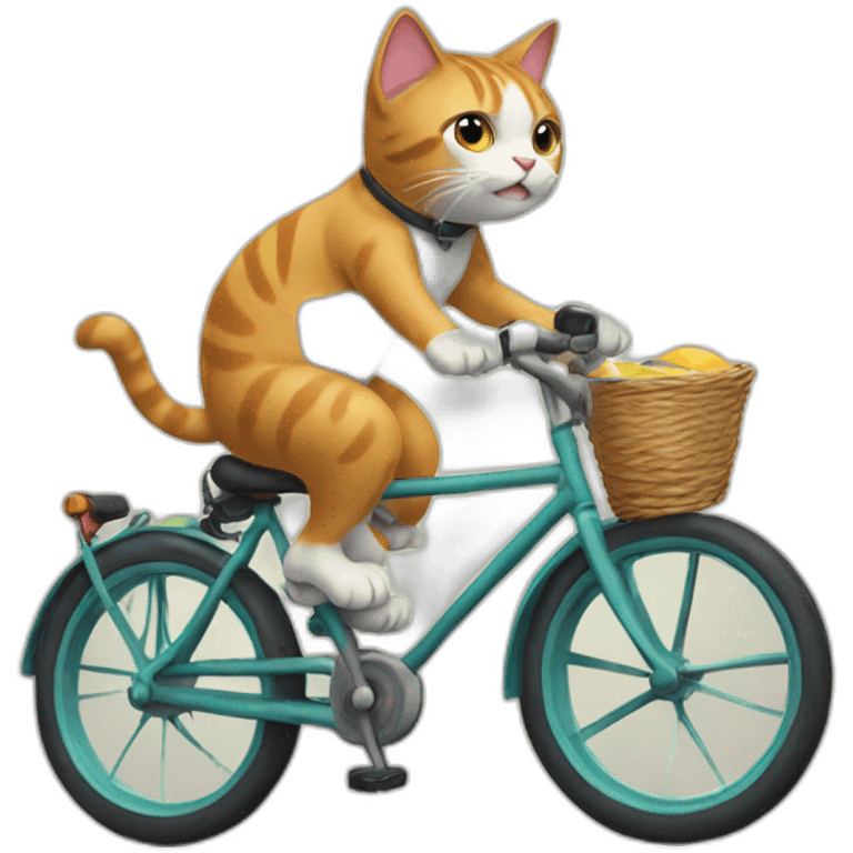 Cat riding a bike emoji