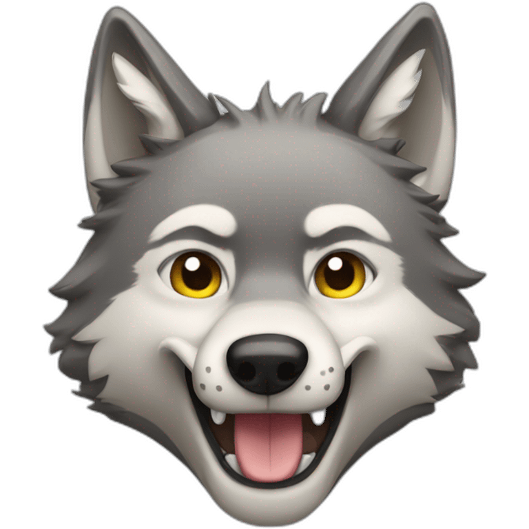 Winking wolf emoji