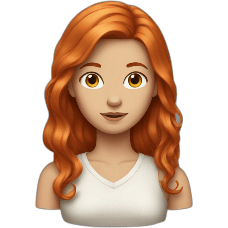 Girl with Redheads hair down mad emoji