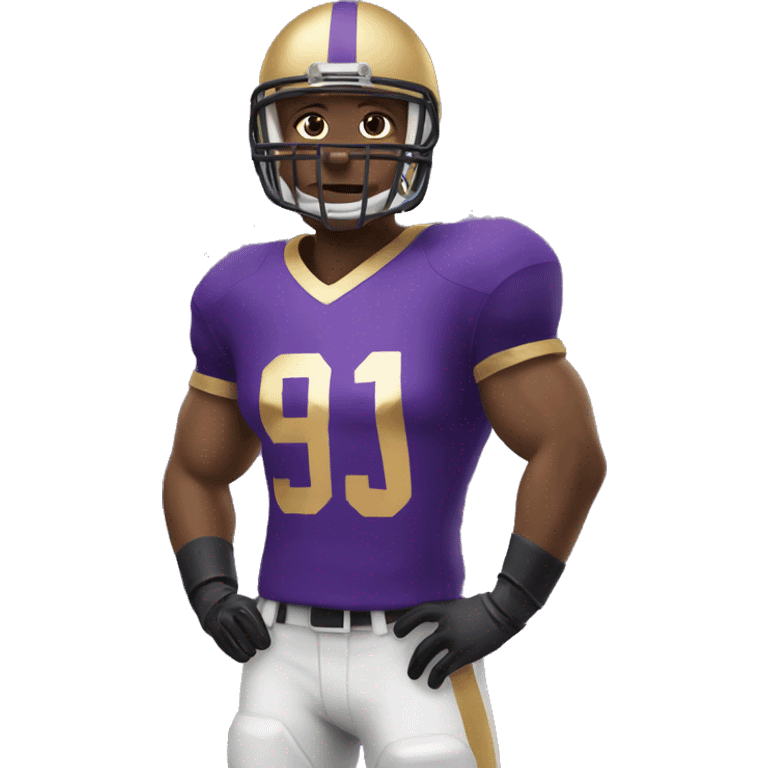 american-football-player-purple-and-gold-jersey emoji