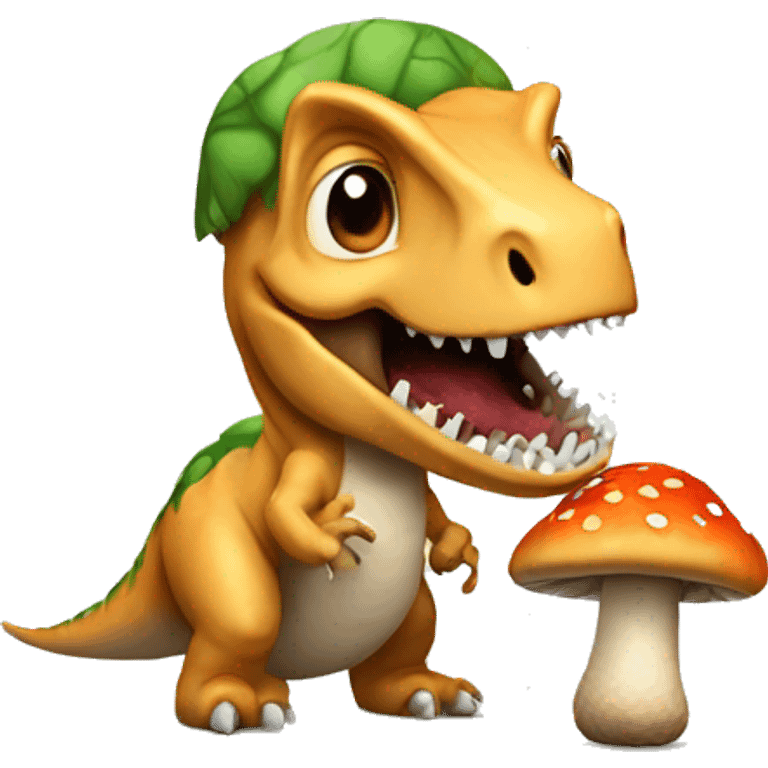 Dinosaur eating a mushroom  emoji