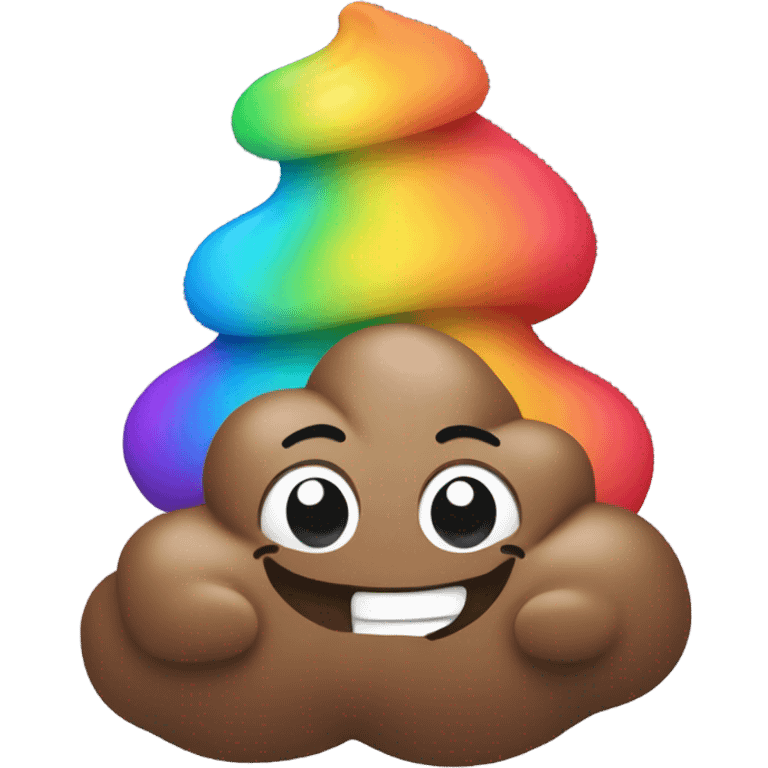 Rainbow poop ￼ emoji