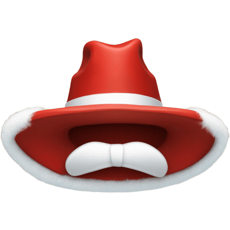 red cowboy hat that mimics the style of a Santa hat that is red with white fur trim around the edge emoji