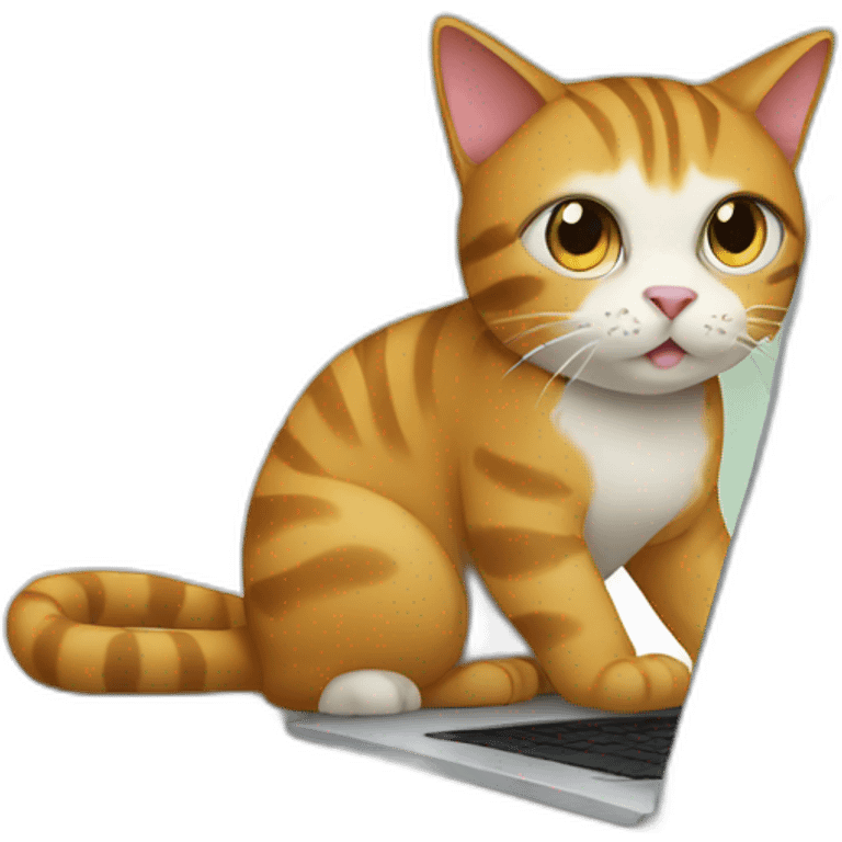 Cat working on laptop emoji