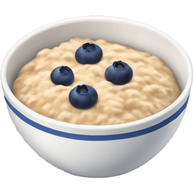 Bowl of oatmeal with blueberries  emoji