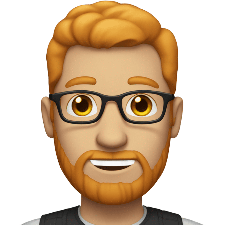 white man, balding ginger hair, ginger sideburns, no beard, glasses emoji