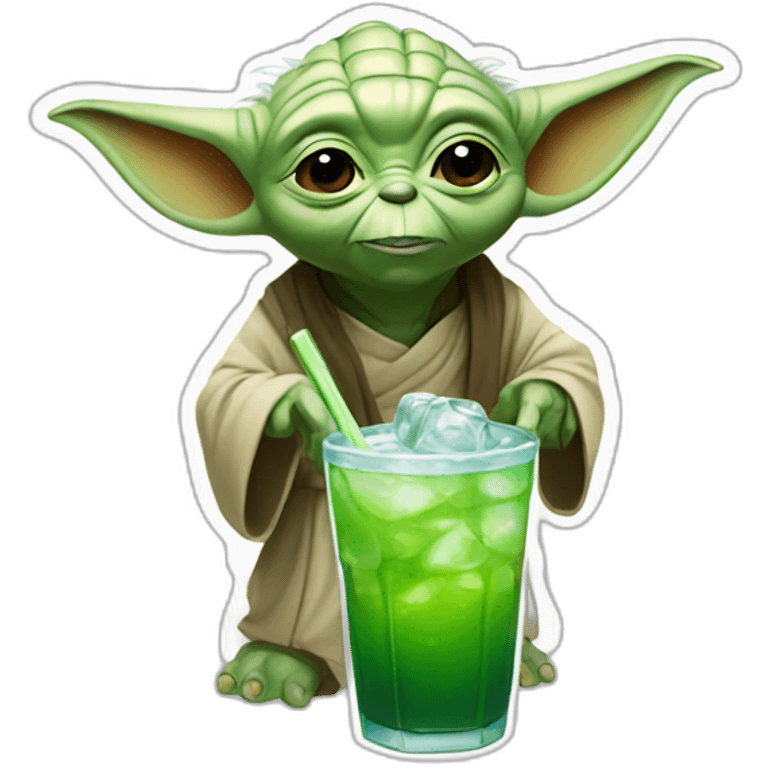 Yoda drink ice tea emoji