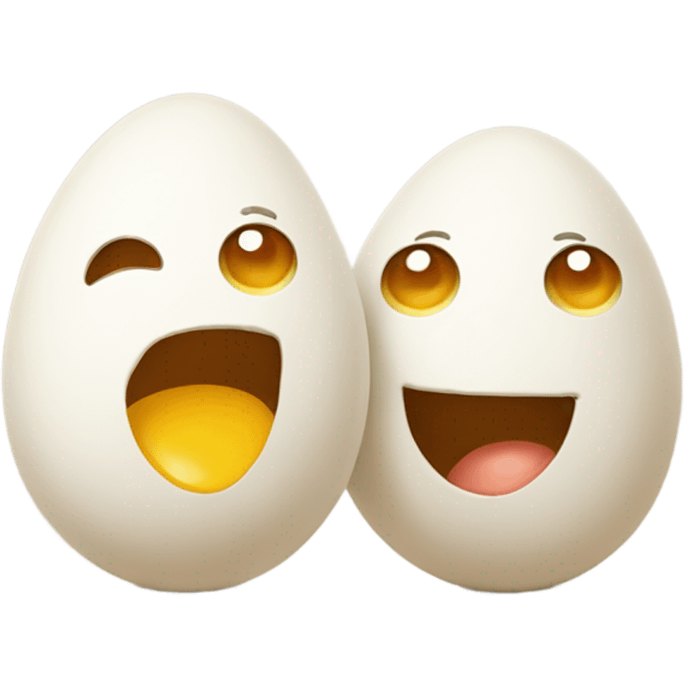 Two Egg friends with faces emoji