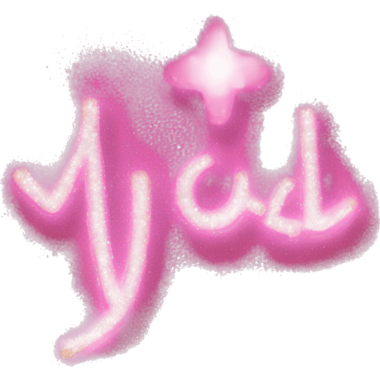 The word “vivacell” pink and sparkly font emoji