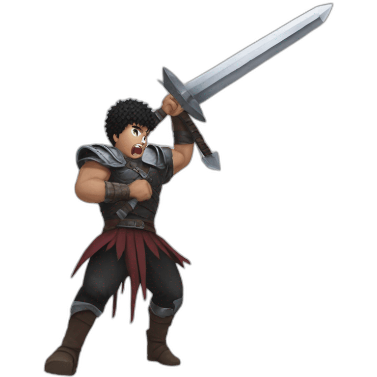 angry berserk guts carrying a huge sword on his shoulder emoji