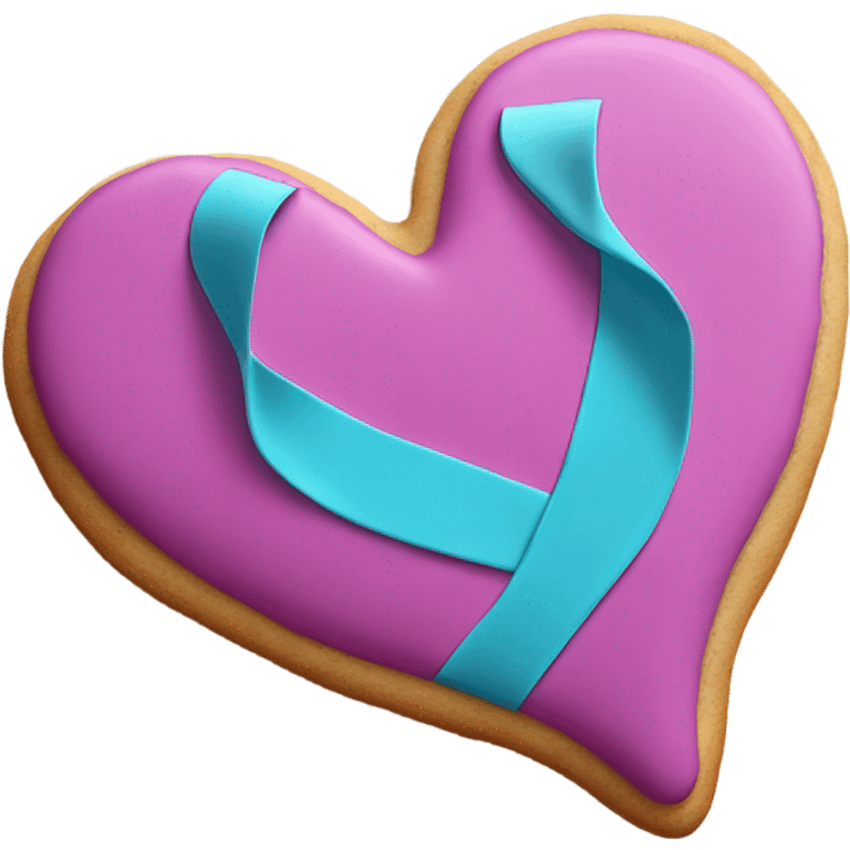 Suicide awareness ribbon on heart cookie emoji